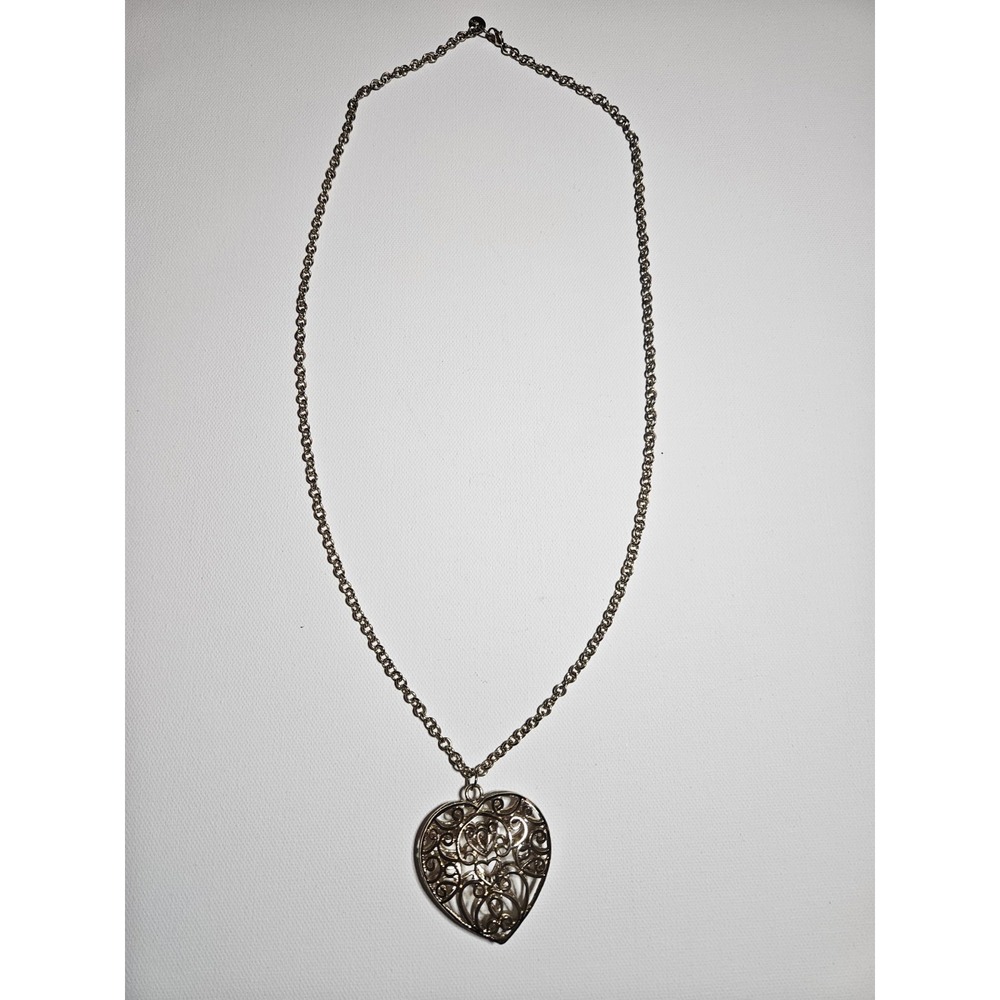 Vintage Gold Heart‎ Filigree Pendant Necklace Boho Coquette Y2K Whimsigoth Fairy